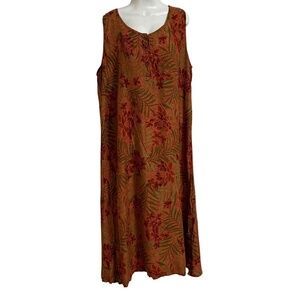 Ashley‎ Taylor Sleepwear Moo Moo Dress SZ 1X Burn Orange Lightweight Lounge